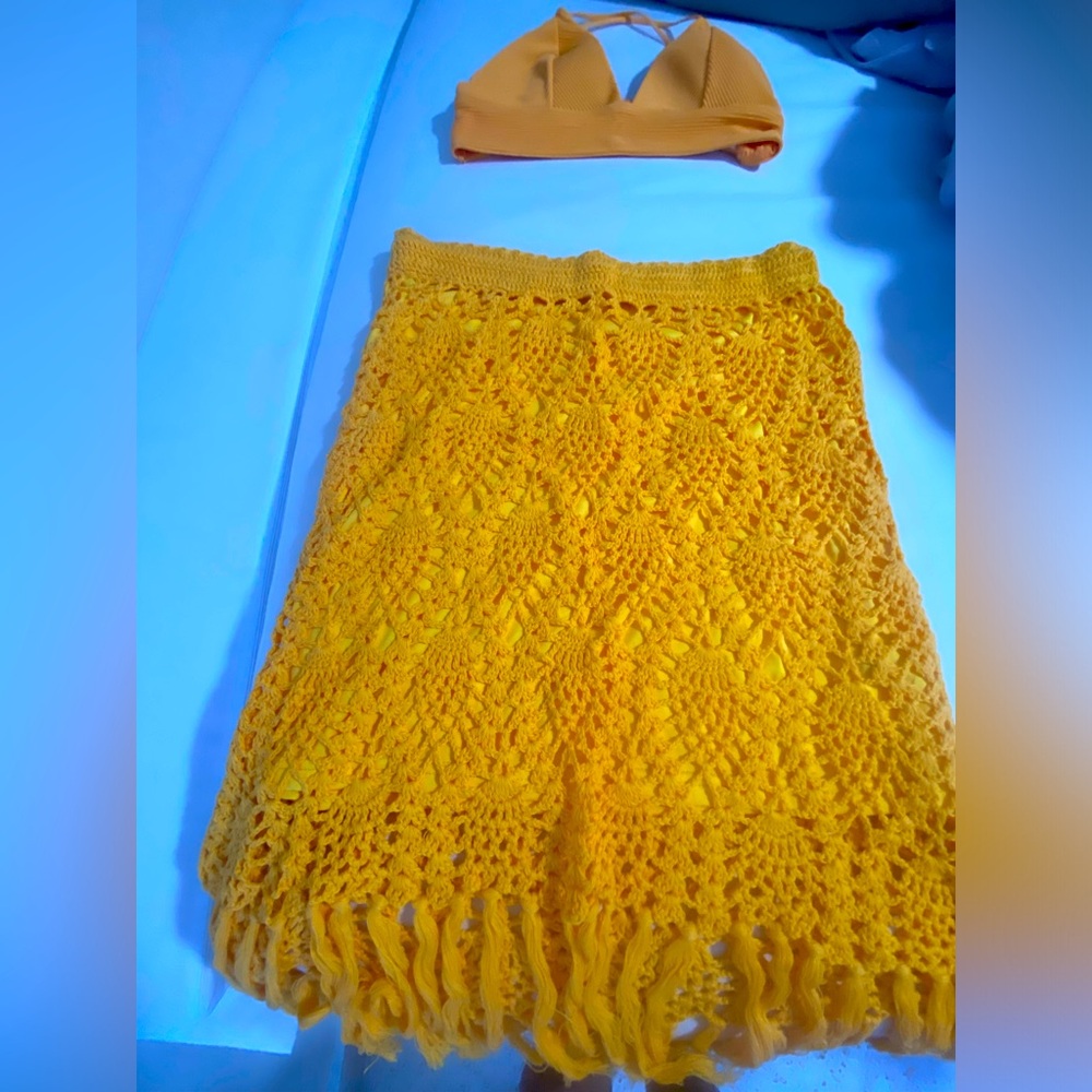 Beautiful crochet skirt and top.